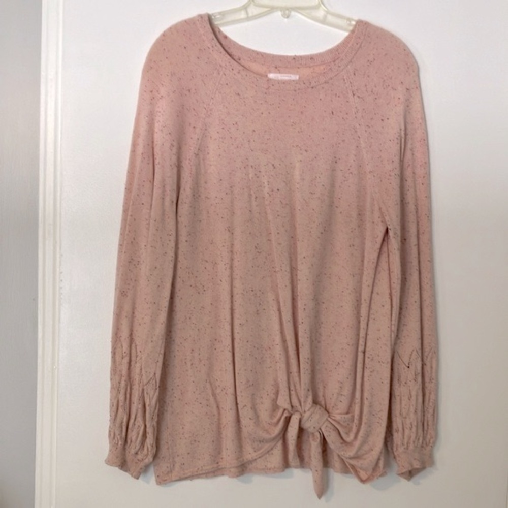 Women’s Lauren Conrad Pink Lightweight Front Tie Sweater Size Medium